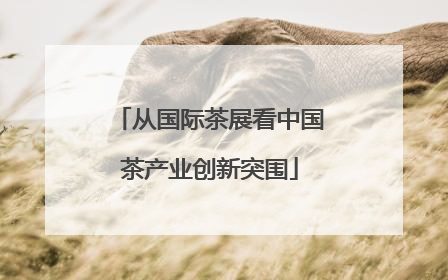 从国际茶展看中国茶产业创新突围